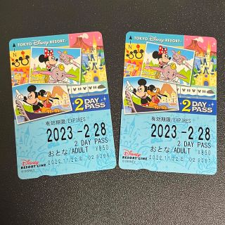 ディズニー(Disney)の【未使用】ディズニー　リゾートライン　2Daysパス(遊園地/テーマパーク)