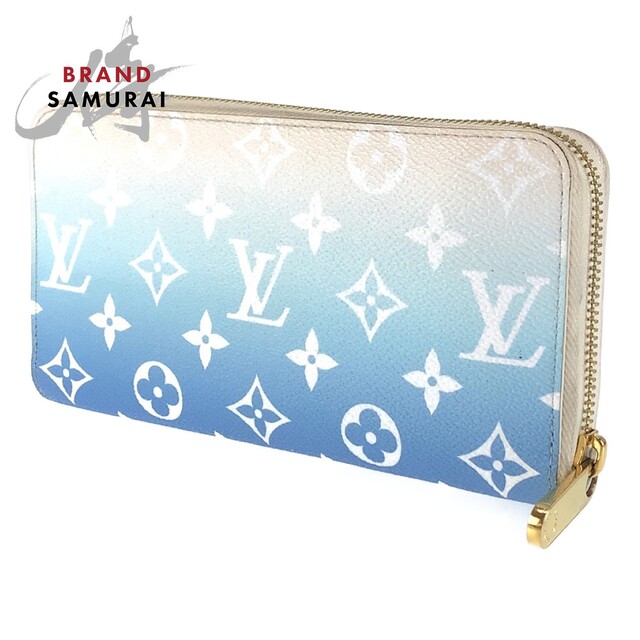 LOUIS VUITTON ルイヴィトン モノグラムジャイアント ジッピーウォレット バイザプール ブルー ホワイト PVC M80360 長財布 ラウンドファスナー ラウンドジップ レディース 306509レディース