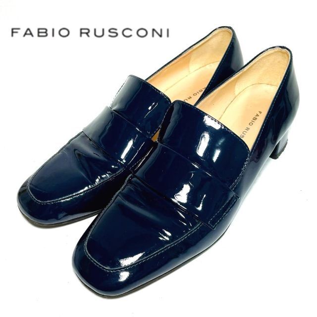 FABIO RUSCONI 36 エナメルローファー  ダークグリーン