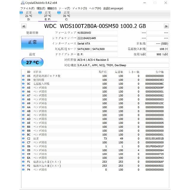WD BLUE SSD 1TB 1