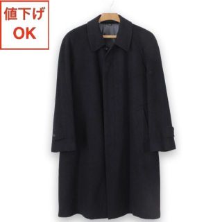 M美品カシミヤ% コート A5 メンズ M ダークネイビー 濃紺の