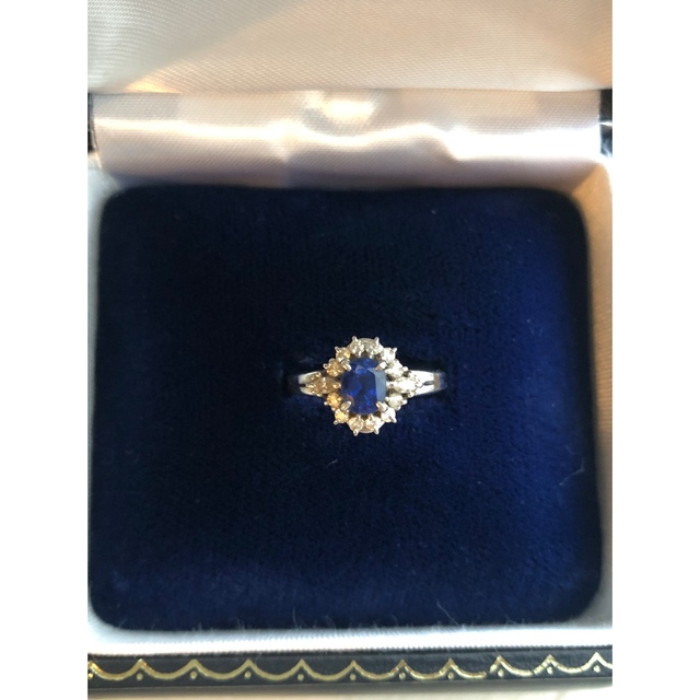 【美品】天然サファイア　ダイヤモンド　リング　プラチナ レディースのアクセサリー(リング(指輪))の商品写真