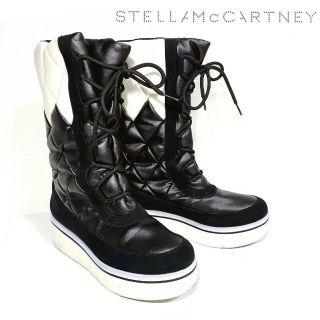 激レア 美品 Stella McCartney 38 キルティングブーツ 白黒
