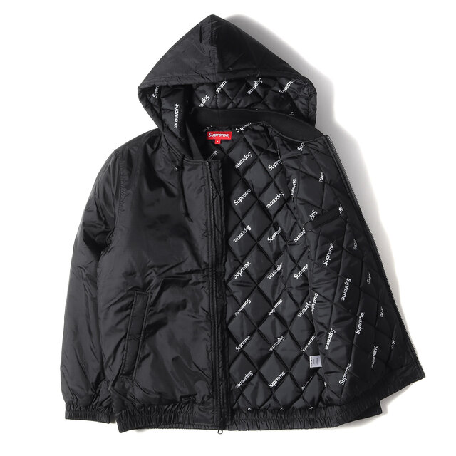 メンズSupreme シュプリーム ジャケット バックロゴ フーデッド ナイロンジャケット 2-Tone Hooded Sideline Jacket 15AW ブラック 黒 S アウター ブルゾン【メンズ】