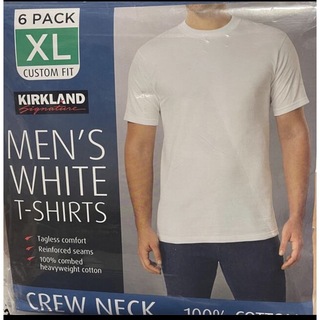 カークランド(KIRKLAND)のカークランドTシャツXL メンズ ホワイト クルーネック 2枚(Tシャツ/カットソー(半袖/袖なし))