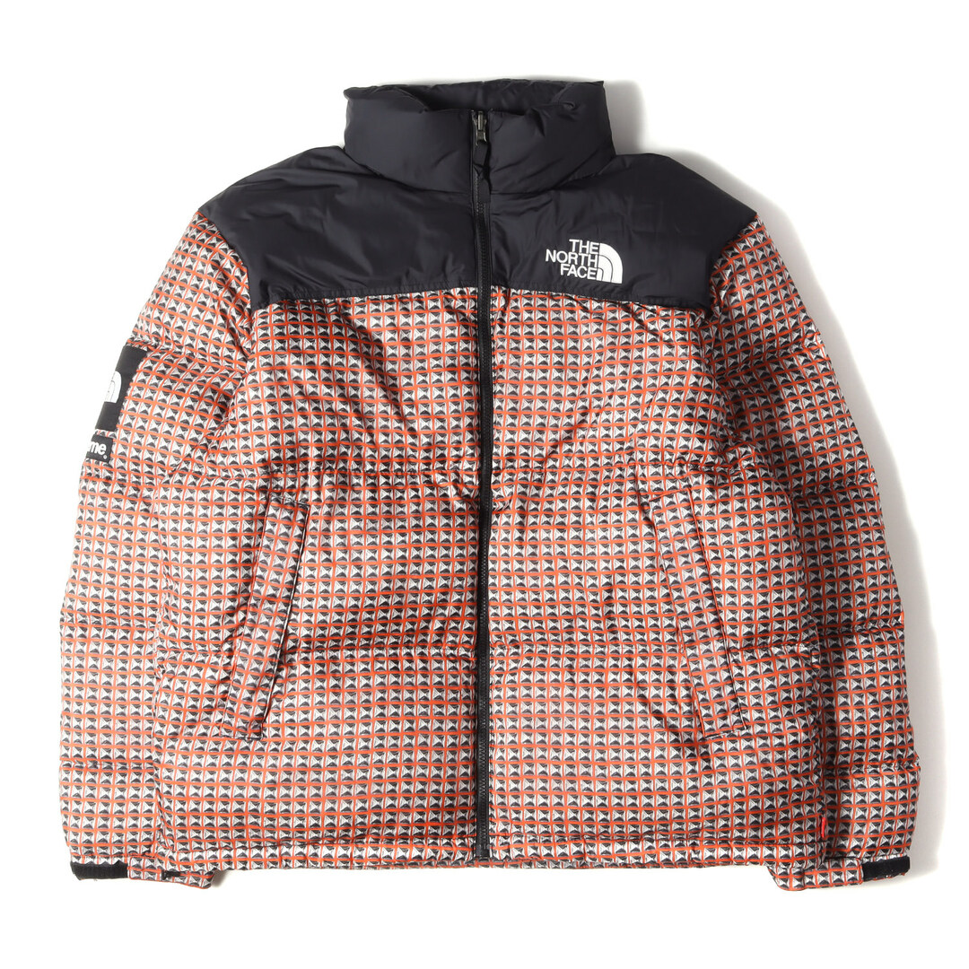 Supreme シュプリーム THE NORTH FACE ノースフェイス ダウンジャケット スタッズ 柄 ヌプシ ジャケット Studded  Nuptse Jacket 21SS レッド 赤 XL アウター ブルゾン コラボ 【メンズ】【中古】【美品】 新発売