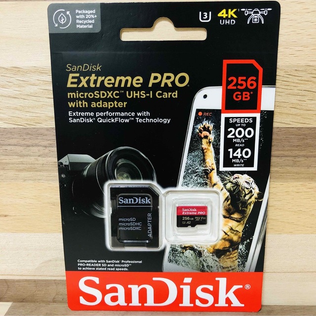 SanDisk(サンディスク)の⭐︎4枚⭐︎マイクロSDカード 256GB Extreme PRO スマホ/家電/カメラのPC/タブレット(PC周辺機器)の商品写真