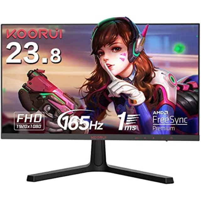 KOORUI ゲーミングモニター165Hz24インチフルHD VA 非光沢