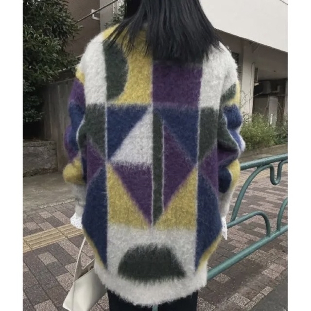 ameri COLOR BLOCK OVER KNIT CARDIGAN