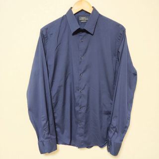 ザラ(ZARA)のZARA　ザラ　スリムフィット　シャツ　XL　ネイビー　青　紺(シャツ)