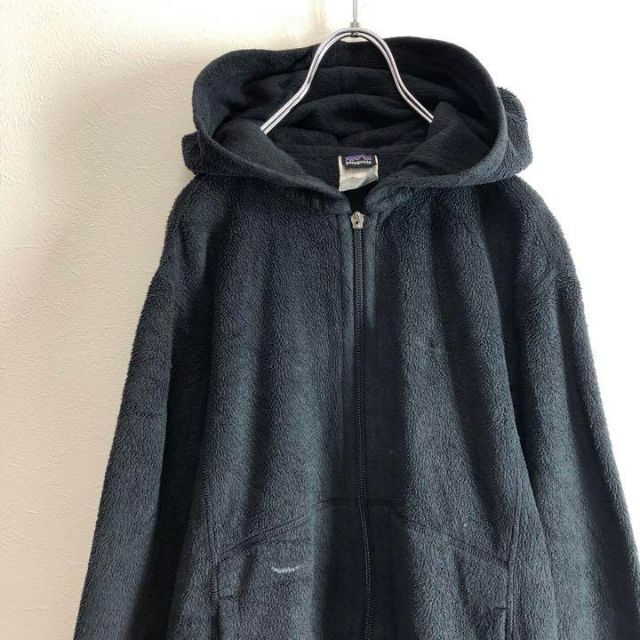 Patagonia パタゴニア 刺繍ロゴ フリース ジップパーカー 黒
