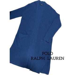 ポロラルフローレン(POLO RALPH LAUREN)のポロ ラルフローレン カシミヤ ウール ニット　ロングカーディガン　青(カーディガン)