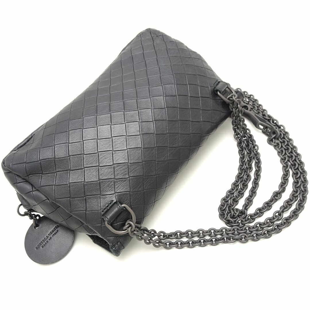 BOTTEGAVENETA ボッテガヴェネタ ナッパメッセンジャー 310774 斜め掛けショルダーバッグ イントレチャート レザー ブラック/151612