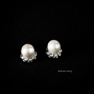 シルバー》mini♡﻿cotton pearl bijouピアス(ピアス(両耳用))