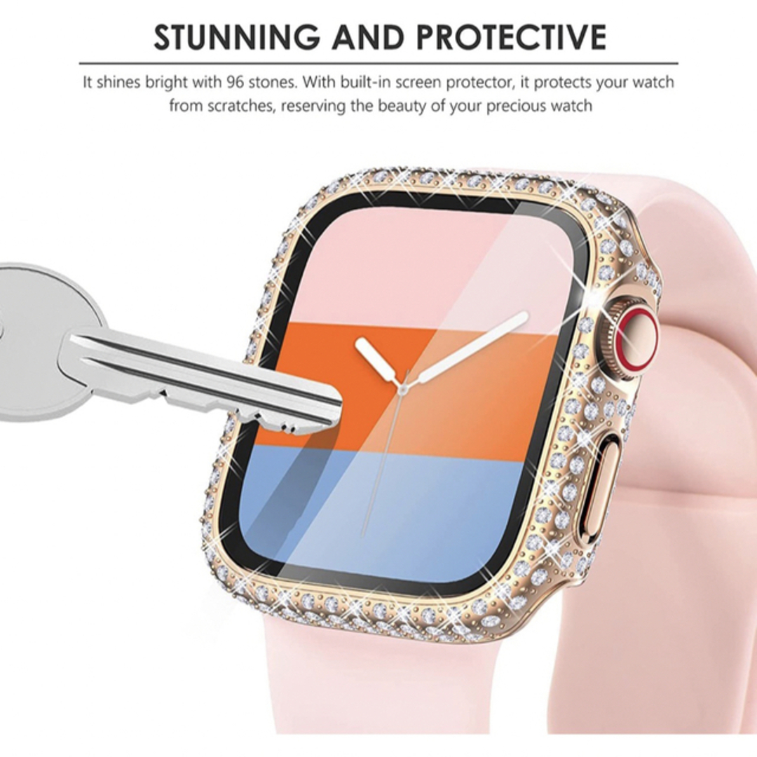 Apple Watch(アップルウォッチ)のApple Watch 4 5 6 カバー キラキラ アップルウォッチ クリア スマホ/家電/カメラのスマホアクセサリー(モバイルケース/カバー)の商品写真