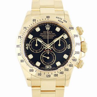 ロレックス(ROLEX)のROLEX ロレックス COSMOGRAPH DAYTONA コスモグラフ デイトナ 116528G 8Pダイヤ 新バックル K18YG イエローゴールド 金無垢 黒 ブラック メンズ 自動巻き【6ヶ月保証】【腕時計】【中古】(腕時計(アナログ))