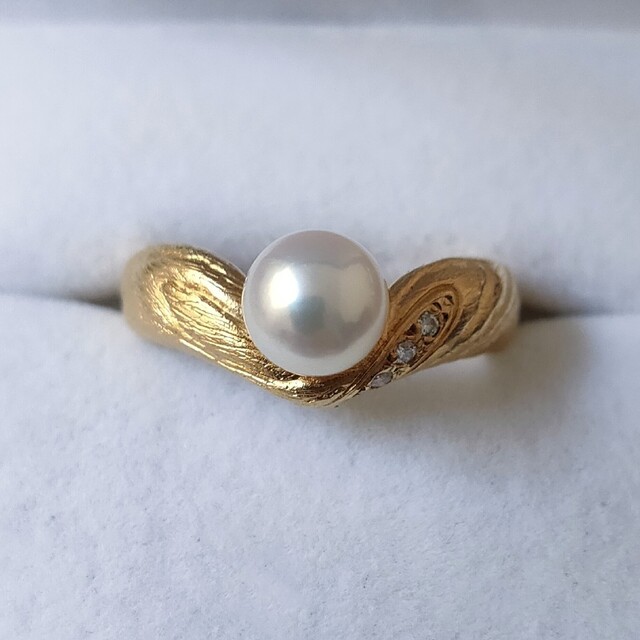 熱販売 MIKIMOTO - ミキモト ダイヤモンド×パール リング K18YG 7.0mm