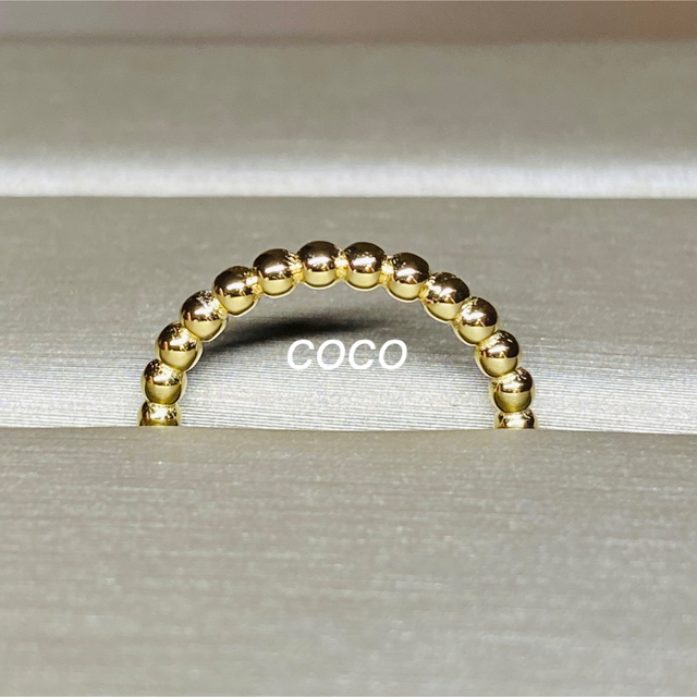 高クオリティ　シルバー925  18kyellow gold ボール8号　リング レディースのアクセサリー(リング(指輪))の商品写真