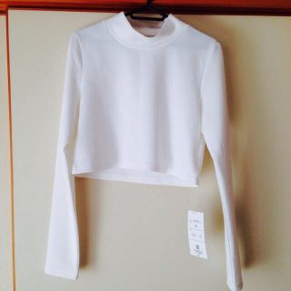 新品未使用♡白ハイネックトップス(カットソー(長袖/七分))