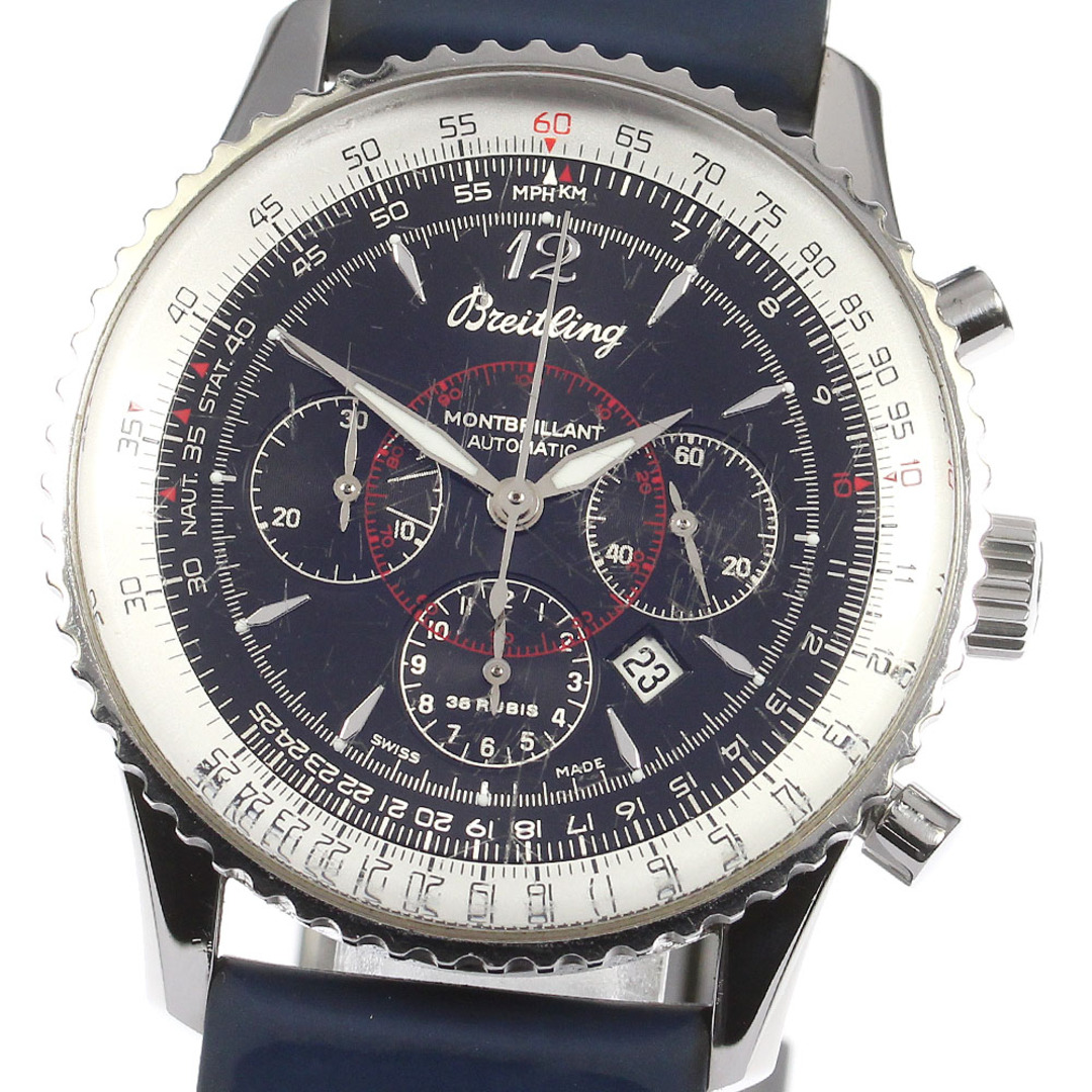 2022人気新作 BREITLING - ☆訳あり 【BREITLING】ブライトリング ナビタイマー モンブリラン クロノグラフ A41330 自動巻き メンズ_719050 腕時計(アナログ)