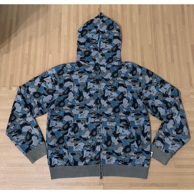 ☆激レア☆ APE ブルー カモ パーカー XL kaws シャーク-