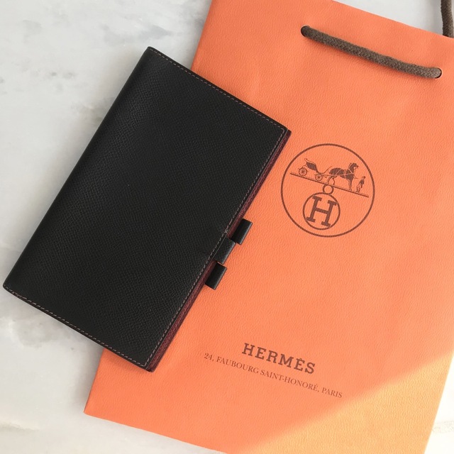 ○Z刻印　HERMES 手帳カバー　ビンテージ　1996年　ワインレッド 1