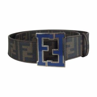 フェンディ(FENDI)のFENDI フェンディ ベルト 7C0250-XEE COLLEGE BELT ズッカ柄 レザー ベルト バックル ブラウン系 90/86【中古】(ベルト)