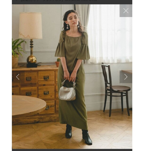 kastane Bell Sleeve COLOR Dress ピスタチオ レディース ワンピース