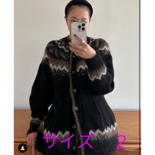 クラネ(CLANE)のCLANE NORDIC WEST SHAPE CARDIGAN サイズ　２(カーディガン)