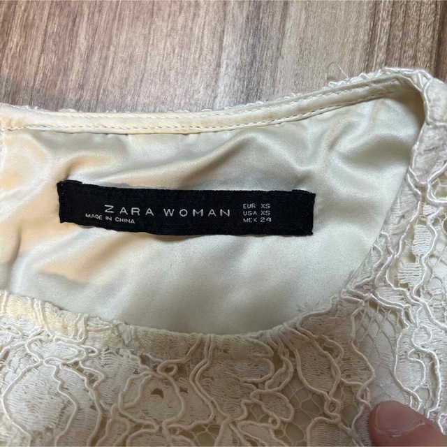 ZARA(ザラ)の【 ZARA 】ホワイトレースワンピース XS 【ザラ】 レディースのワンピース(ひざ丈ワンピース)の商品写真