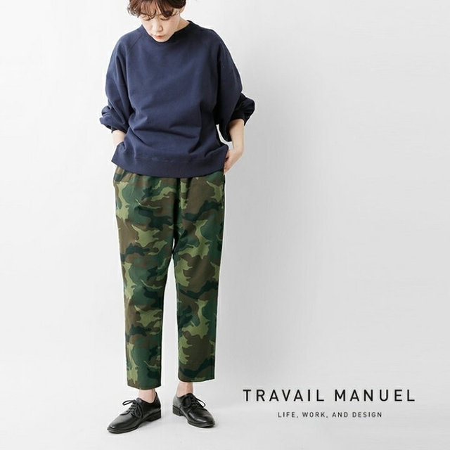 TRAVAIL MANUEL(トラバイユマニュアル)の★日本製 TRAVAIL MANUEL チノプリント ノームパンツ レディースのパンツ(カジュアルパンツ)の商品写真