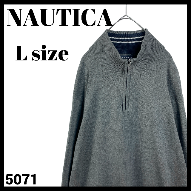 ノーティカ NAUTICA ハーフジップ ニット セーター グレー US/L