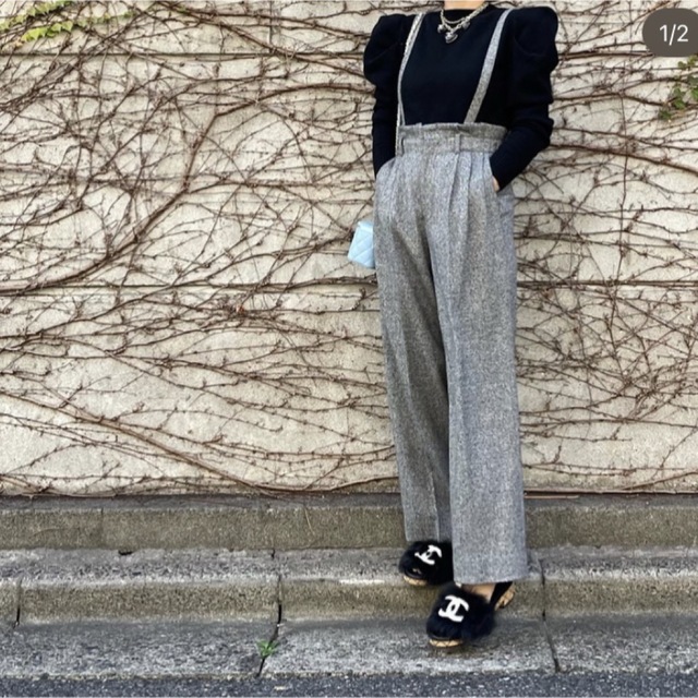 cygne シーニュ ウエストギャザーパンツグレー 1サイズ-