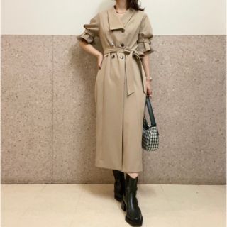美品】完売 Lily Brown ダブルトレンチワンピース ネイビー | www