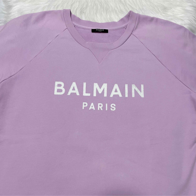 BALMAIN - 本物 バルマン スウェット トレーナー XL ピンクパープル系