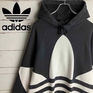 アディダス(adidas)の【超人気モデル】アディダス♠︎ビックトレフォイルロゴ刺繍パーカー　バイカラー切替(パーカー)