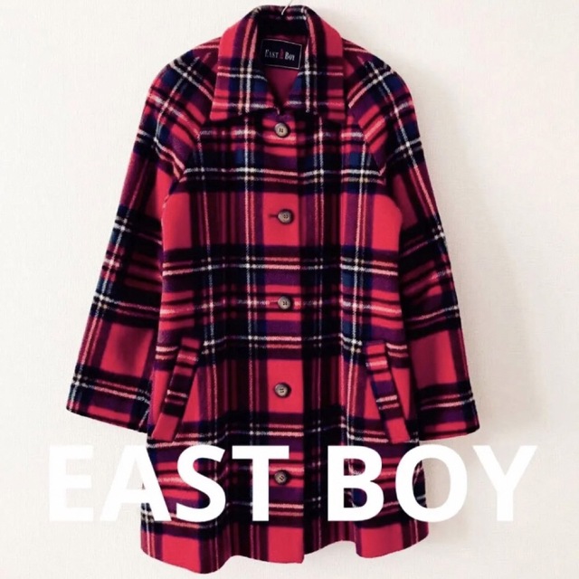 EASTBOY(イーストボーイ)のEAST BOY コート チェック タータンチェック 秋冬 赤 可愛い レディースのジャケット/アウター(その他)の商品写真