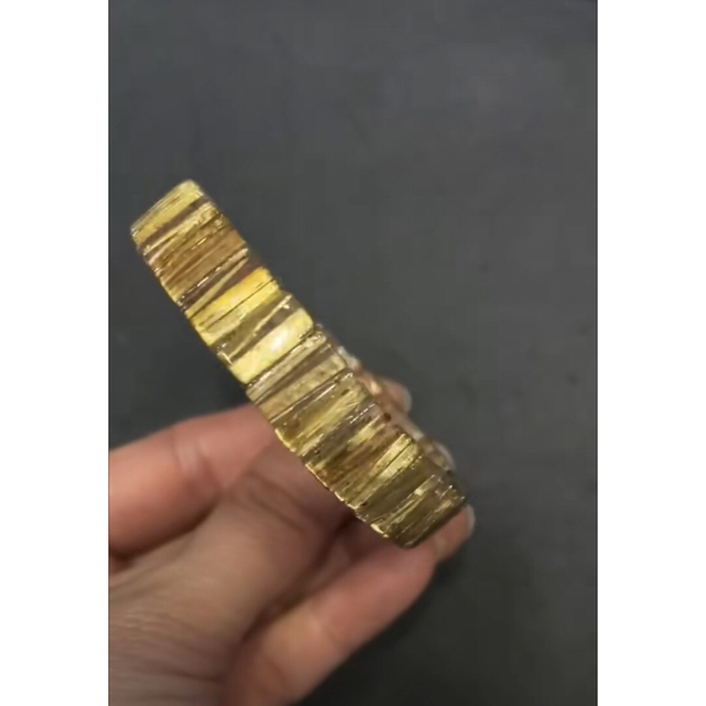 ⭐︎【天然】ゴールドタイチンルチル クォーツ ブレスレット バングル