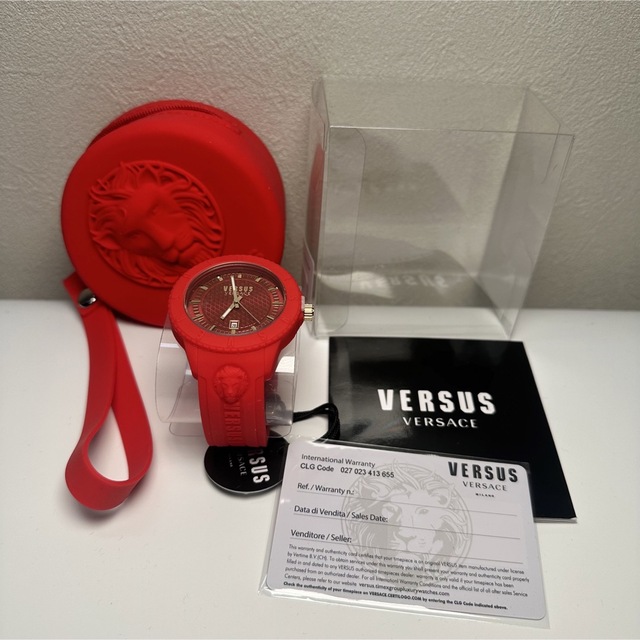 【新品即納】ヴェルサス ヴェルサーチ 高級 腕時計 43mm レッド 赤