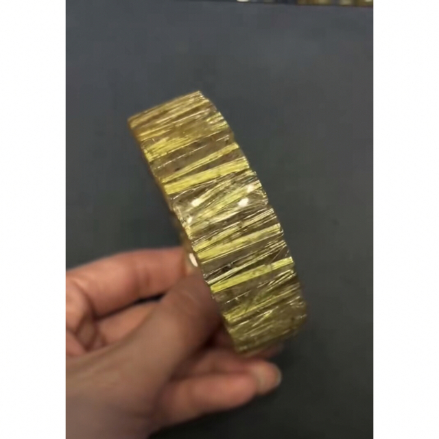 ⭐︎【天然】ゴールドタイチンルチル クォーツ ブレスレット バングル