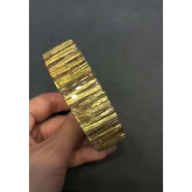 ⭐︎【天然】ゴールドタイチンルチル クォーツ ブレスレット バングル