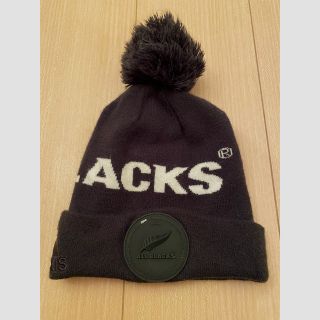 アディダス(adidas)の値下げ★アディダスALL BLACKS  ポンポン付き ニット帽　黒フリーサイズ(ニット帽/ビーニー)