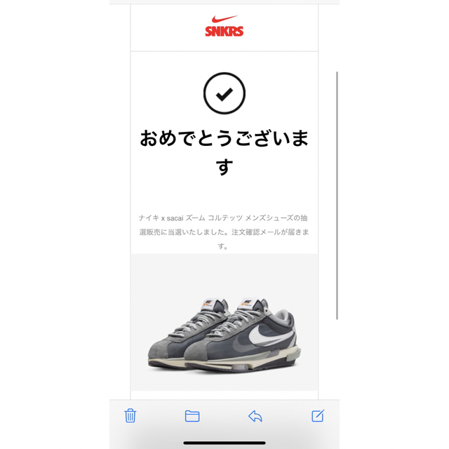 NIKE(ナイキ)のsacai × Nike Zoom Cortez Iron Grey 27.5 メンズの靴/シューズ(スニーカー)の商品写真