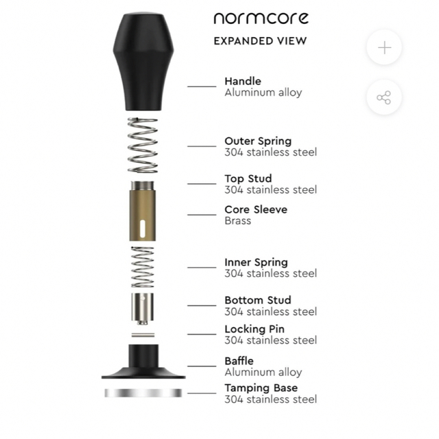 normcore 58.5mm SPRING LOADED TAMPER V4