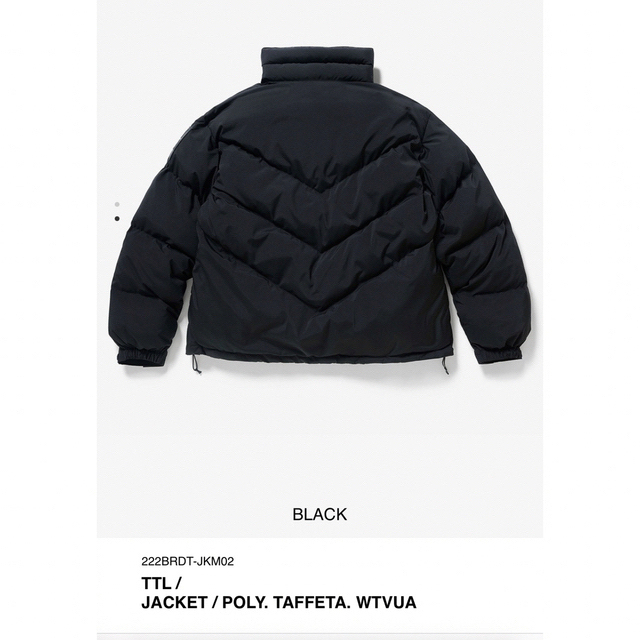 W)taps(ダブルタップス)の22AW WTAPS TTL JACKET BLACK  Mサイズ WTVUA メンズのジャケット/アウター(ダウンジャケット)の商品写真