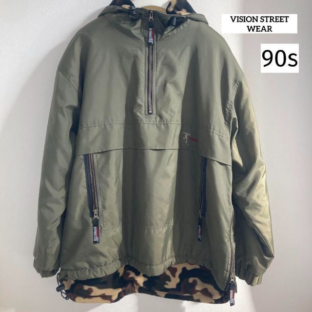 VISION STREET WEAR(ヴィジョン ストリート ウェア)の90s VISION ハーフジップ  アノラック ジャケット L　ミリタリー メンズのジャケット/アウター(ブルゾン)の商品写真