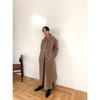 CLANE クラネ ミックスチェック ステンカラー ロングコート | www