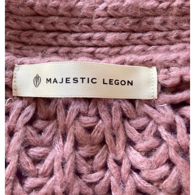 MAJESTIC LEGON(マジェスティックレゴン)のマジェスティックレゴン　ケーブルニットカーディガン　ピンク レディースのトップス(ニット/セーター)の商品写真