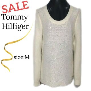 トミーヒルフィガー(TOMMY HILFIGER)の1/5までセール　★美品！トミーヒルフィガー　オーバーサイズニット　ホワイト(ニット/セーター)