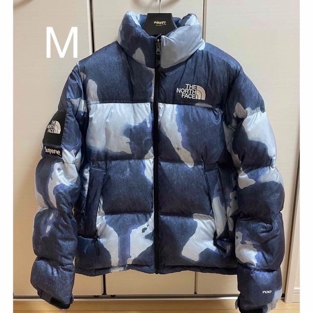 Supreme North Face Bleached Denim Nuptse